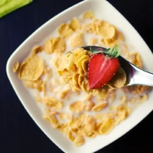 CORN FLAKES SERVED WITH HOT MILK